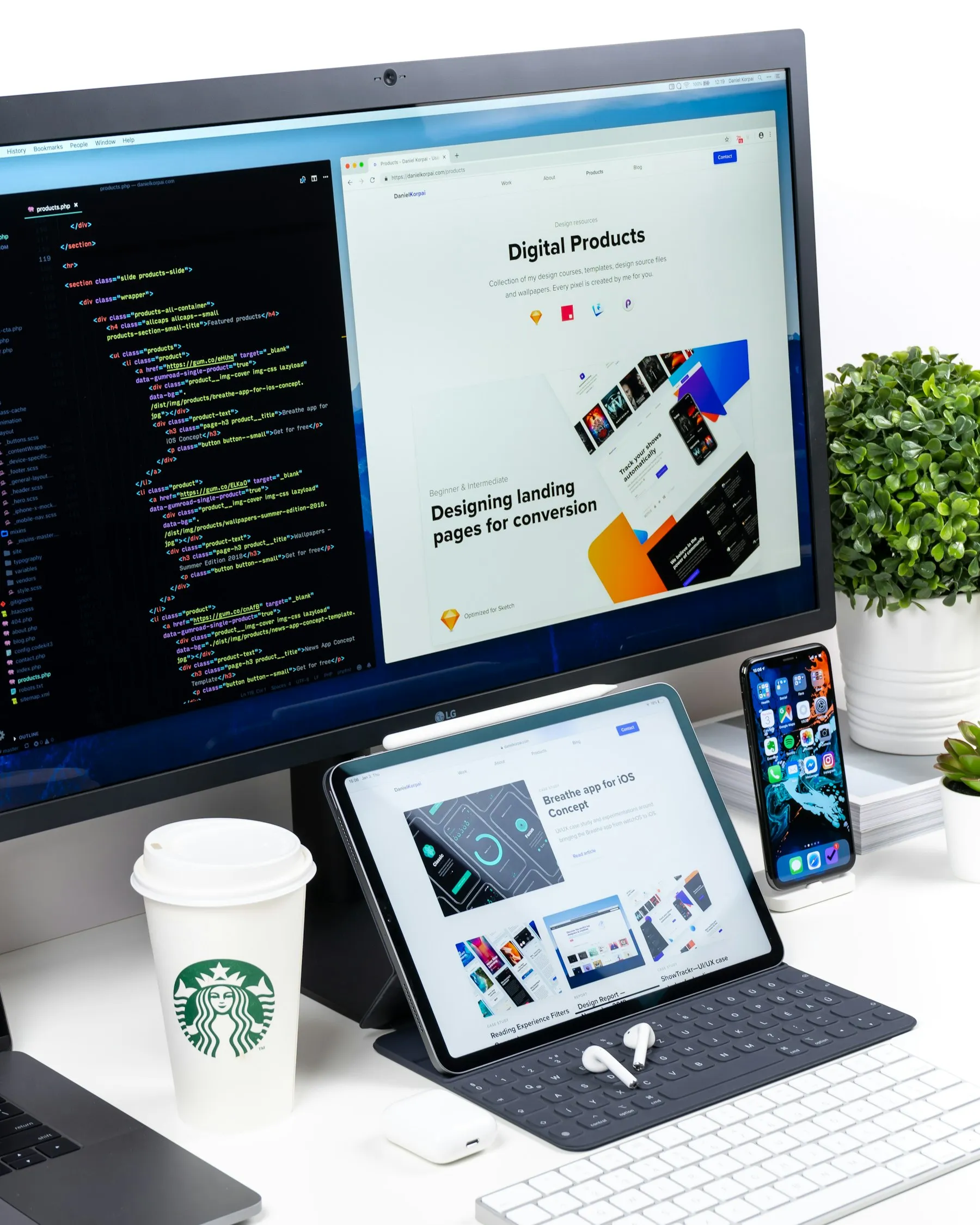 Sito web professionale su monitor
